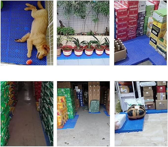 Plastic Pallet, Waterproof Storage Grid Pad, Lightweight Nestable Floor Pallets, 2pcs HDPE Breathable Grids Article Racks for Garage Supermarket Basement,(15.7x15.7x2in)