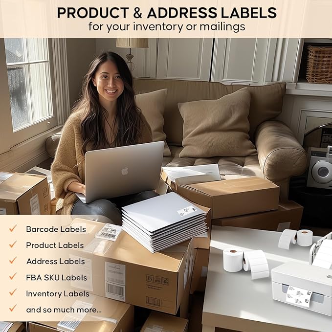 2 Rolls of 3 x 1 Direct Thermal Labels, 1400 Labels per Roll - for Zebra & Arkscan Printers