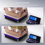 Digital Wireless Shipping Postal Scale 110lbs/0.1oz Accurate,Foldable LCD,Package Scale with Stainless Steel/5 Units/Tare/Hold Function,Postage Scale for Packages,Mail Scale,Black+Purple
