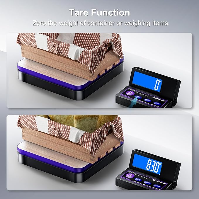 Digital Wireless Shipping Postal Scale 110lbs/0.1oz Accurate,Foldable LCD,Package Scale with Stainless Steel/5 Units/Tare/Hold Function,Postage Scale for Packages,Mail Scale,Black+Purple