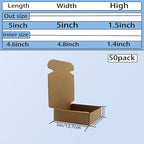 5x5x1.5 inch Small Shipping Boxes 50 Pack, Brown Corrugated Cardboard Mailer Boxes Bulk for Packaging Business Mailing Gift，Mini Mailer Boxes for Packaging Supplies Business Present