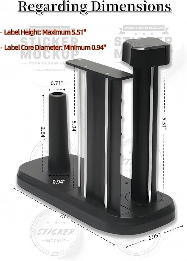 Manual Label Sticker Roll Dispenser,Adjustable Tabletop Label Dispenser for Rolls of Sticker Labels,Multi Use Sticker Holder Organizer Stand in Classroom, Business, Home
