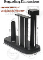 Manual Label Sticker Roll Dispenser,Adjustable Tabletop Label Dispenser for Rolls of Sticker Labels,Multi Use Sticker Holder Organizer Stand in Classroom, Business, Home