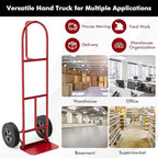 Goplus Hand Truck, P-Handle Hand Truck Dolly with Vertical Loop Handle, 10” Wheels, 15” x 9” Foldable Nose Plate, 660 LBS Capacity, Heavy Duty Metal Dolly Cart for Lifting, Moving, Delivery, Stairs