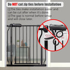 Heavy Duty Baby & Dog Safety Gate 86-104.7 Inch, Black Metal, Pressure Mounted No Drilling Pet Gate for Large Openings