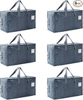 Moving Bags Heavy Duty Extra Large, Moving Boxes, Moving Supplies Essentials,Storage Bins with Lids, Plastic Packing Totes, Storage Bags for Clothes with Handles & Zippers(Grey, 6 Pack)