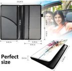 Car Registration and Insurance Holder, Leather Car Glove Box Organizer, Cool Car Accessories for ID, Driver's License Cards & Essential Document,business cards,Men&Women,Color Dragonflys