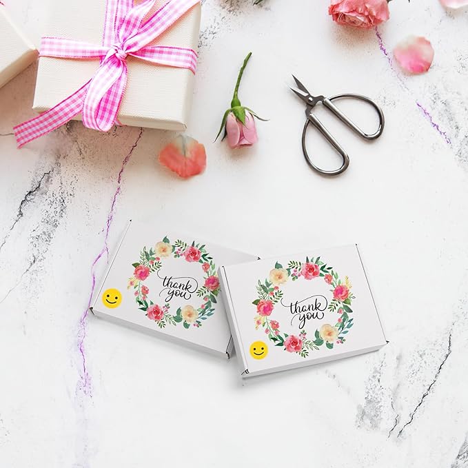 RLAVBL 7x5x1 Shipping Boxes Set of 50, White Small Corrugated Cardboard Box, Mailer Box