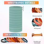 Liliful 100 Pcs Silicone Rubber Wristbands Rubber Wristband Bracelet Bands for Silicone Wristbands for Women Men(Morandi Color)