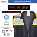 ProtectX 6 Pockets High Visibility Safety Vest for Men Women Class 2 Reflective Hi Vis Work Construction Vest