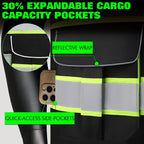 BeautyWill ANSI Certified Custom Logo Safety Vest 8-Pockets Class2 High Visibility Reflective Vest for Men - Personalized Logo Heavy-Duty Work Vest（Black，5Pack，XL）