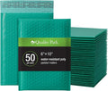 Quality Park Bubble Mailers, 6" x 9", Turquoise Poly Mailers, Padded Envelopes, Shipping Bags, Water Resistant, Self Seal, 50 Per Box (QUA85913)
