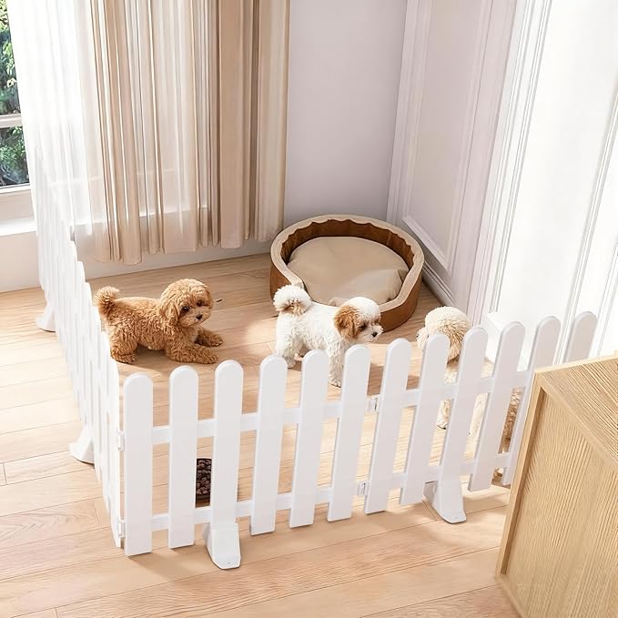 Short Dog Gate 19.7 x 78.7 Inch Adjustable Puppy Gate Indoor Folding Pet Door Small Dog Fence Freestanding Pet Barrier for Doorways Stairs Hallways
