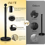 4PCS Black Stanchions Posts with 3PCS 5 ft Black Velvet Rope, Black Velvet Rope Stanchion Set Crowd Control Barriers, Stanchions and Velvet Ropes Red Carpet Poles for Party Supplies