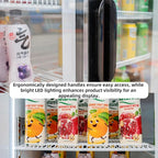 Merchandiser Refrigerator 3 Glass Door, 56 cu ft Beverage Display Cooler, Commercial Upright Fridge with LED Lighting, Adjustable Shelves for Displaying Beverages, Beer, and Drinks, Black