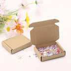 Ellbest 50pcs Packing Boxes 1.5mm Thick Cardboard, 3.4 x 2.6 x 0.7inches Mini Kraft Brown Box for Stationery, Paper Clips, Pins, Mini Ornaments