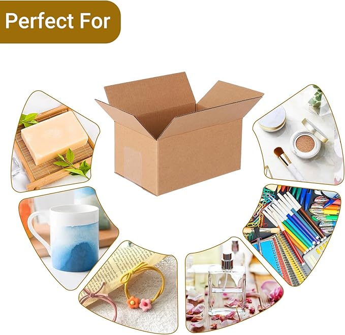 40 Pack 6x4x3 inch Corrugated Boxes Mailer- Corrugated Cardboard Mailer Shipping Boxes, Small Mailing Packing Boxes for Shipping, Packing, Storage