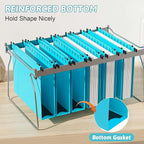 Plastic Hanging File Folder Extra Capacity,12 Pack Reinforced Hang Folders with Heavy Duty 2 Inch Expansion,Filing Cabinet Folders Letter Size,Hanging Organizer Designed for Bulky Files(Blue)