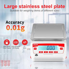 Lab Scale 2200g x 0.01g High Precision Electronic Analytical Balance 0.01g Accuracy Laboratory Balance Digtal Scale Gram Scale Jewelry Scale with 500g Calibration Weight