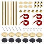 VEVOR Velvet Ropes and Posts 6 Pcs Red Velvet Rope 5 ft, Stanchions Solid Base with Ball Top, Crowd Control Barriers Gold Stanchions, Red Carpet Poles, Crowd Control Ropes and poles for Party Supplies
