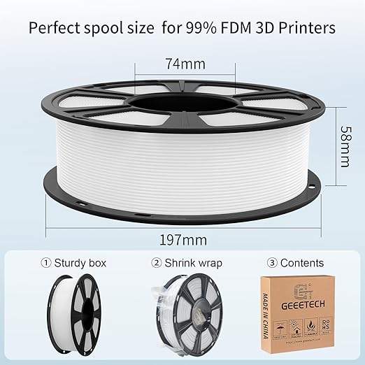 GEEETECH 3D Printer Filament Pink, PLA Filament 1.75mm, 1kg Spool (2.2 lbs) Neatly Wound & Low Warping, Dimensional Accuracy +/- 0.02 mm, Fit Most FDM Printers