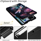 Clipboard with Storage, High Capacity Plastic Storage Clipboard with Low Profile Clip for Women Teachers Work, School & Office Supplies, Cute Pattern Decorative Clipboards, Dragonfly