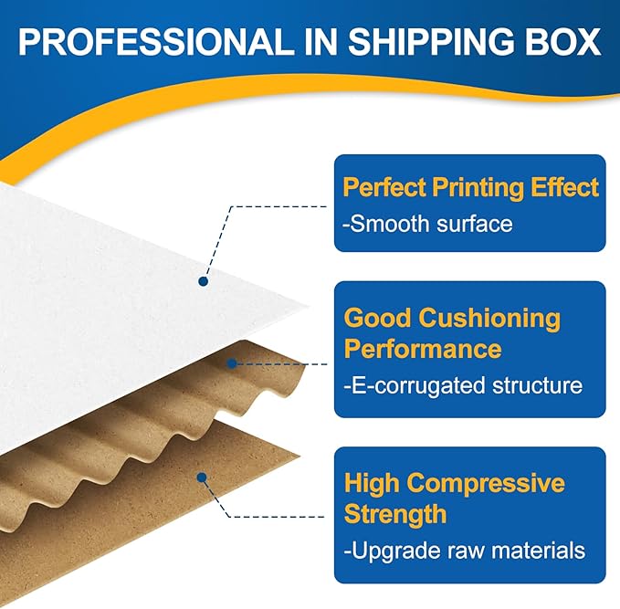 Famagic Small Packaging Boxes 25 Pack 7x5x2 Inches- White Cardboard Shipping Boxes, Corrugated Mailer Boxes for Small Business, Mailing Boxes for Packaging, Bulk