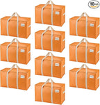 VENO 10 Pack Moving Bags, Heavy Duty, Moving Boxes Alternative, Packing Storage Supplies, Dorm Room Essentials with Zipper for Clothes, Extra Large Packaging Totes (Seasonal Autumn Orange, 10 Pack)