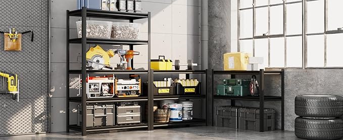 5-Tier 35" W x 15.8" D x 72" H Garage Shelving 3000LBS Storage Shelves Heavy Duty Metal Shelf Unit Adjustable Basement Industrial Storage Racks (72 * 35 * 15.8)