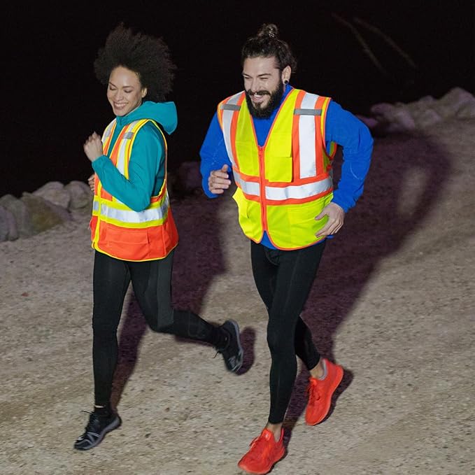 KAYGO Safety Vest with Pockets - High Visibility Reflective Vest ANSI Class 2 Construction Vest