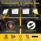 TOPRATED Plug In Led Work Light with Stand,28000 Lumen 110V 4 Adjustable Head Outdoor Flood Lights,Foldable Mechanic Light with 16.5Ft Power Cord,Portable Waterproof Tripod with Lamp for Workbench