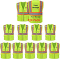 Safety Vest Customize Logo with 5 Pockets & Zipper Reflective High Visibility Vest Class 2 Outdoor Workwear