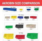 Akro-Mils 30210 AkroBins Plastic Storage Bins, Space-Saving Stackable Bins for Garage, Pantry, Craft Organization, 5-Inch x 4-Inch x 3-Inch, Stone, 6-Pack