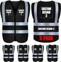 BeautyWill Custom Safety Vest Customized Logo Class 2 High Visibility Reflective Vest with Pockets Construction workwear