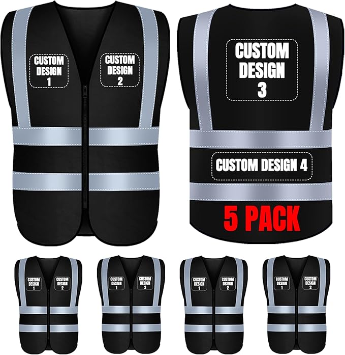 BeautyWill Custom Safety Vest Customized Logo Class 2 High Visibility Reflective Vest with Pockets Construction workwear
