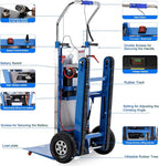 Electric Stair Climbing Hand Trucks Dolly Cart, 900lb Capacity Heavy Duty Stair Climber with Ropes, Carry Heavy Objects Up and Down Stairs Effortless for Furniture Logistics Warehouse, 1250W Motor
