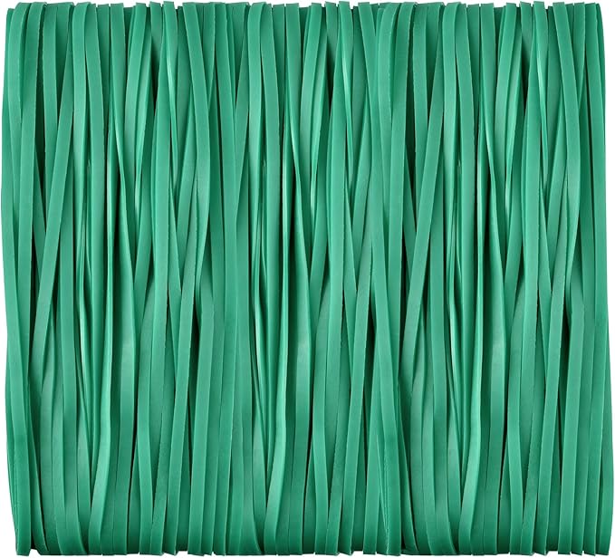 Large Heavy Duty Latex Rubber Bands 12 Inches Trash Can Bands Strong Elastic Bands for Office Supply, File Folders, Cat Litter Box, 60 Pack (Green)