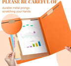 Skyygemm 12 Pack Classification Folders Letter Size Bulk with Divider and 2" Expansion, Pressboard Folder with 2 Prong Fasteners for Teachers, Clergy, Office, Church, Christmas Donations(Orange)