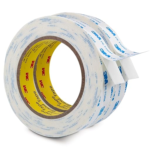 Made of 3M Double Sided Foam Tape 1'' x 16.5Ft 2 Pack, Heavy Duty PE Foam Tape Strips for Crafts Picture Hanging Poster Alarm Sensor Arts DIY Home Deco