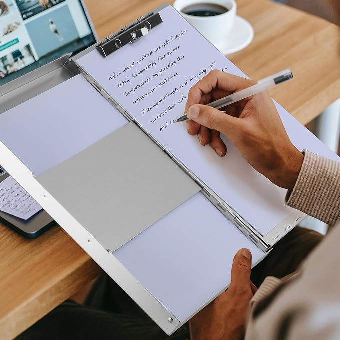 ZCZN Aluminum Clipboard with Storage and Clip Recycled, Clipboard Folder, Sturdy Letter Size Recycle Metal Form Holder for Business Office Medical Professionals, Letter Size (Silver)