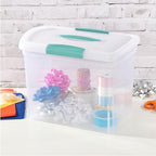 Sterilite Large Nesting ShowOffs Stackable Storage Bin, Latching Organizer Tote with Handle, Plastic Box for File Organization, Clear, 12-Pack