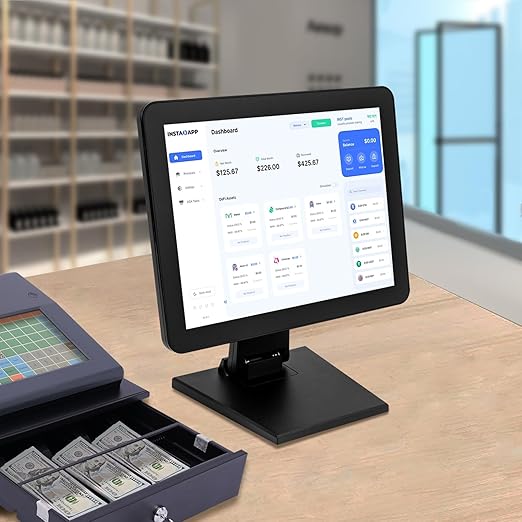 Label Printing Scale, Commercial Food Scale with Label and Receipt Printer, Electronic Weight Scale for Retail Store & Supermarket, Dual LCD Displays