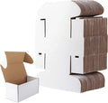 RLAVBL 50 Pack 4.6x2.2x2.2 Inches Small Shipping Boxes White Corrugated Cardboard Box for Small Business, Shipping, and Packing