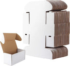 RLAVBL 50 Pack 4.6x2.2x2.2 Inches Small Shipping Boxes White Corrugated Cardboard Box for Small Business, Shipping, and Packing
