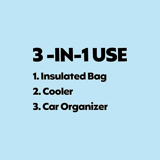 Sterno Trunk Buddy Insulated Leak Proof Organizer, Hot and Cold Food Bag for Groceries, Beverages and More, Black Cloth Exterior with Vinyl Liner, 13”L x 22”W x 14”H
