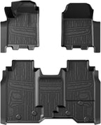 TripleAliners Floor Mats All Weather Liners Compatible with 2024 2025 2026 Chevrolet Silverado EV WT Version Accessories 1st & 2nd Row Full Set Floor Liners TPE Heavy Duty Custom Fit Car Mats