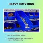 Akro-Mils 30164 Plastic Shelf Bins, Heavy Duty Storage Bins for Garage, Closet, and Drawer Organization, 24-Inch x 6-1/2-Inch x 4-Inch, Blue, 6-Pack