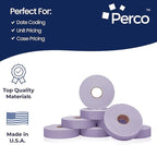 Perco Lavender Pricing Labels for Monarch 1136 Price Gun - Case of 8 Sleeves, 64 Rolls Value Pack - 112,000 Price Marking Labels - with Ink Rolls Included