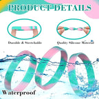 Liliful 100 Pcs Silicone Rubber Wristbands Rubber Wristband Bracelet Bands for Silicone Wristbands for Women Men (Pink and Green)