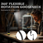 2 Pack LED Work Light, 500 Lumen Gooseneck Magnetic Light, Zoomable Flexible Led Flashlight, Waterproof Job Site Light for Work Bench, Auto-Repairing, Inspection, Emergency